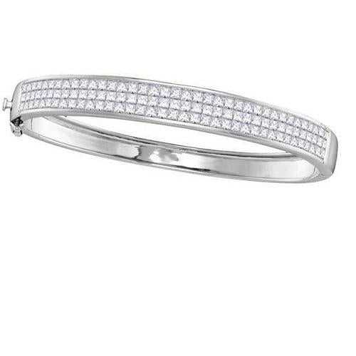 5.50 Karat Princess Natürliche Diamant Damenarmband Weißgold 14K