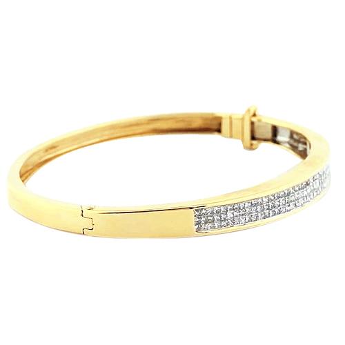 Echt Diamant-Armreif 3 Karat Gelbgold 14K