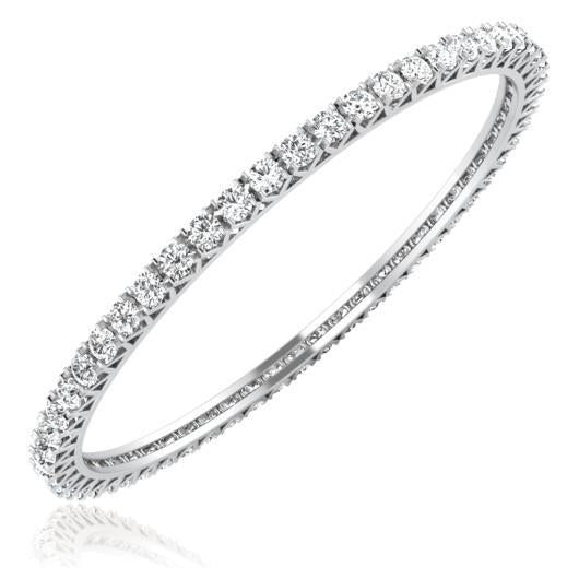Funkelnd 12 Kt Echte Diamanten Damen Armreif Weißgold 14K