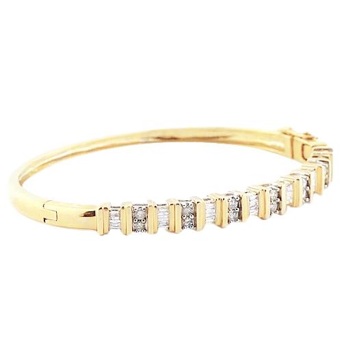 Gelbgold Natürliche Diamant Armreif 6 Karat Damen Schmuck Neu