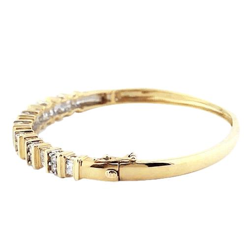 Gelbgold Natürliche Diamant Armreif 6 Karat Damen Schmuck Neu