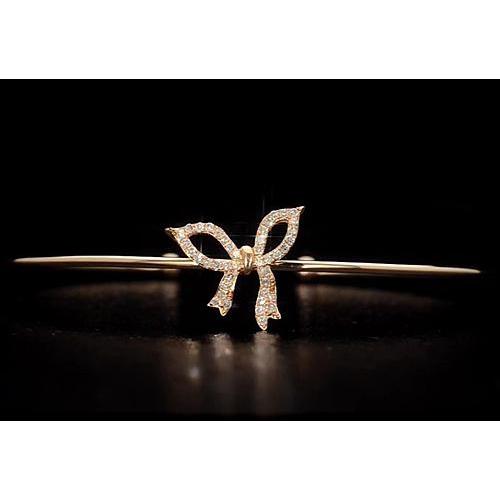 Natürliche Diamant Armreif 2 Karat Gelbgold Fliege Damen Schmuck