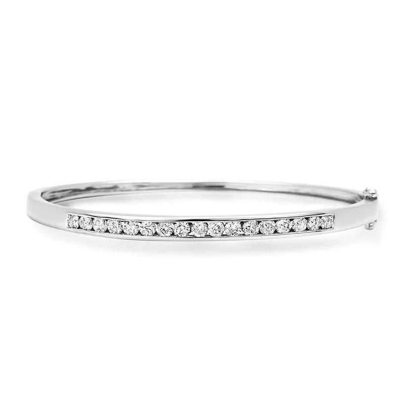 Runder Echt Diamant Damen Armreif 2.55 Karat Weißgold 14K
