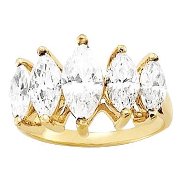 Verlobungsband Aus 14 Karat Gelbgold Mit Echte Diamanten 3.50 Karat