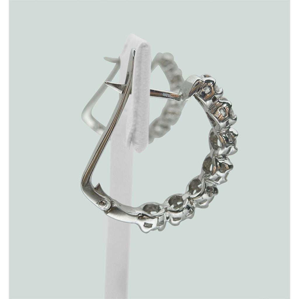 2.5 Karat Runder Natürliche Diamant-Damen-Hoop-Ohrring Aus Massivem Weißgold 14K