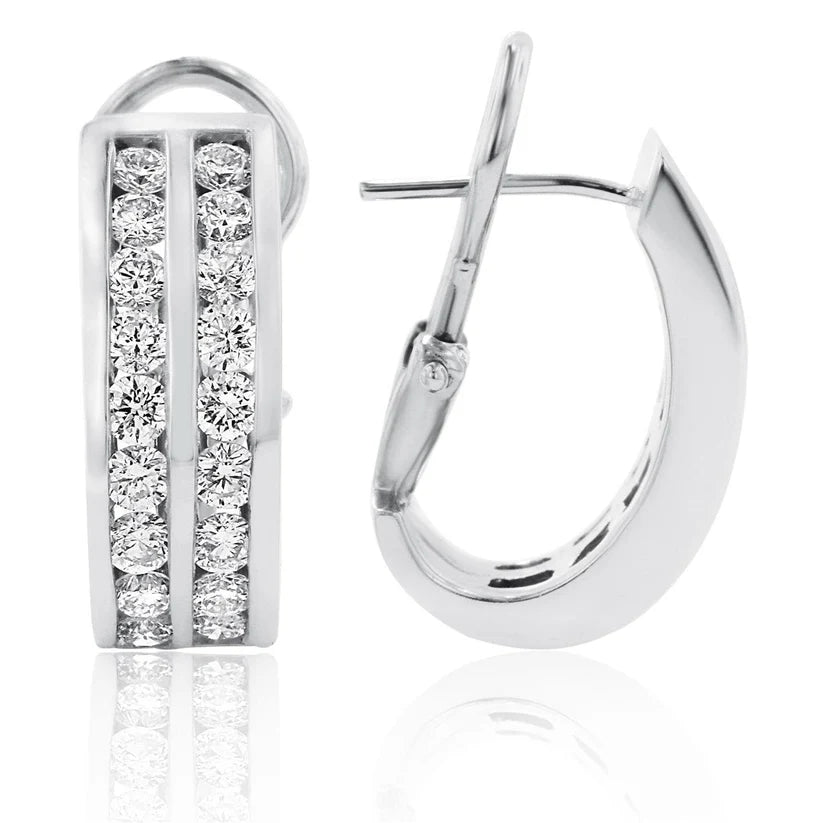 Creolen Weißgold 14K Krappenset 4.50 Karat Echte Diamanten Damen