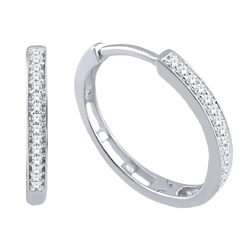 Gold Weiß 14K 2,50 Karat F Vvs1 Echte Diamanten Damen Creolen Neu