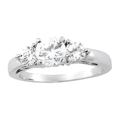 1.15 Karat Echt Diamant Drei-Steine-Ring Weißgold 14K Neu