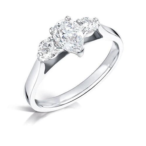 Drei Steine 2.75 Karat Natürliche Diamanten Verlobungsring Weißgold 14K