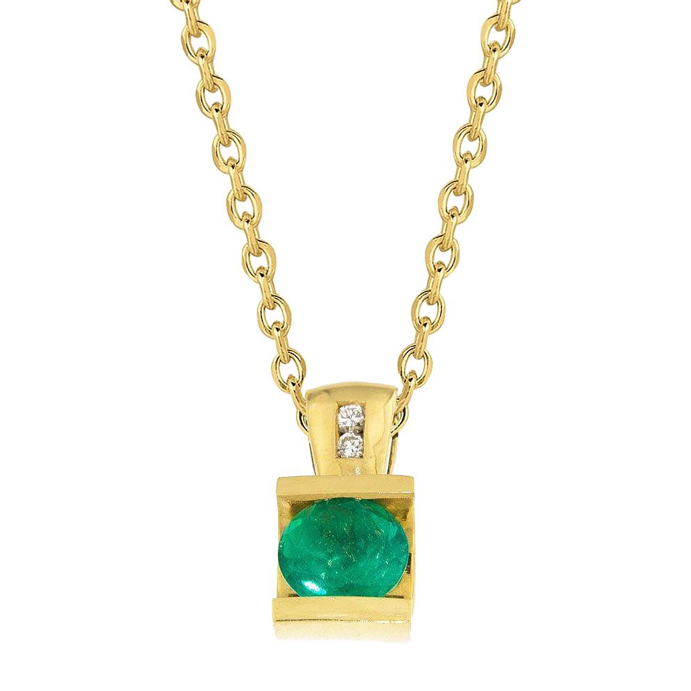 Diamanten & Grün Smaragd Edelstein Anhänger Halskette 5,10 Karat
