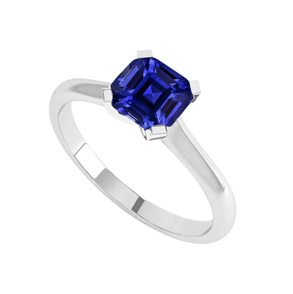 Verlobungsring Im Asscherschliff Mit Saphir