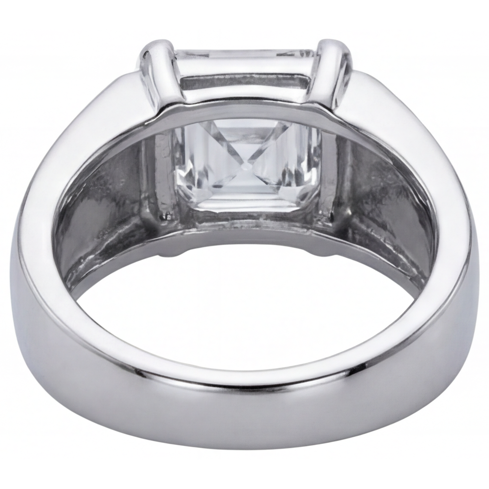 Asscher Edler Diamant Ring in 14 Karat Weißgold – Draufsicht
