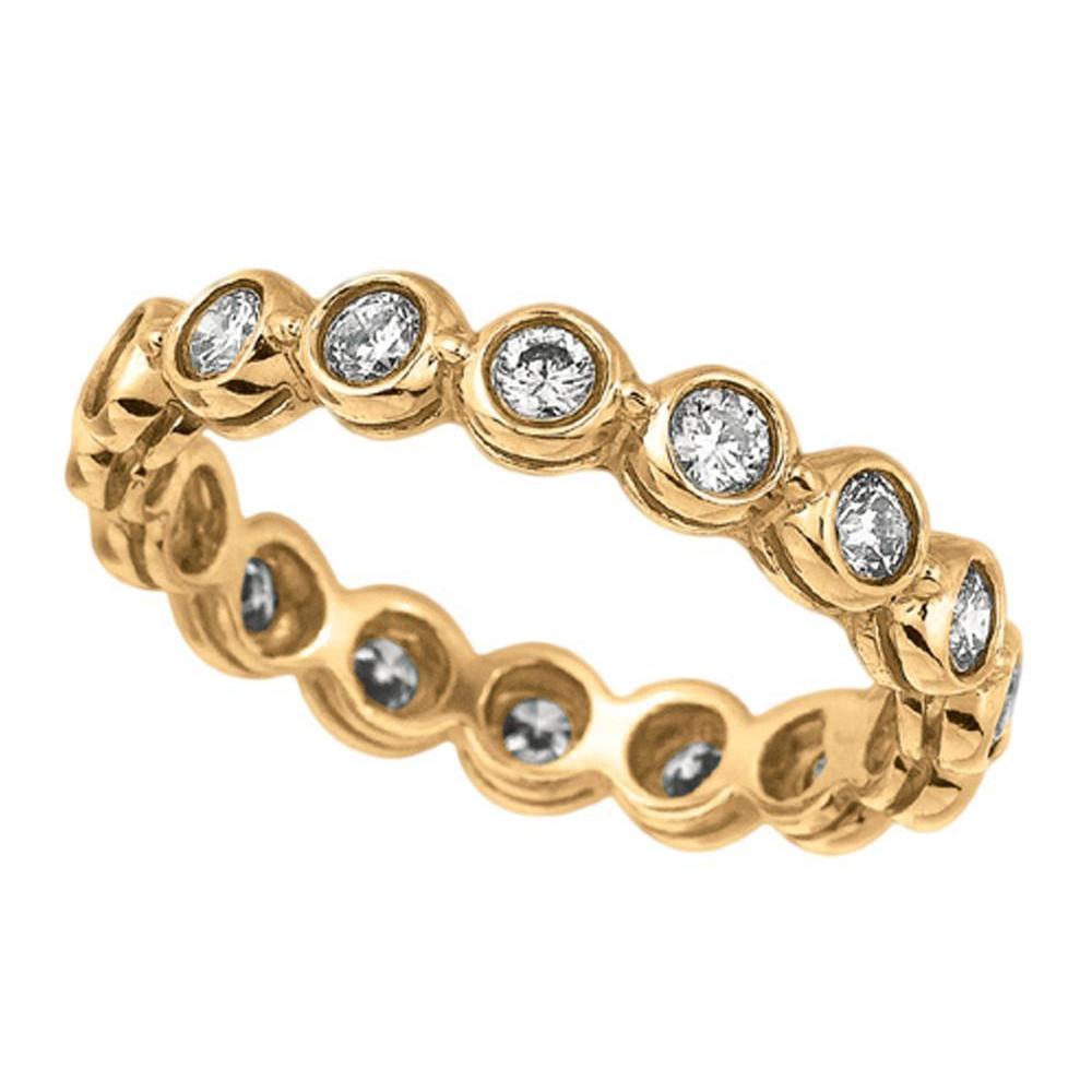 1,60 Karat runde Lünette mit Diamant Ewigkeit Band Neu