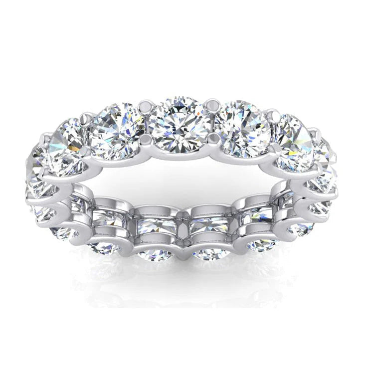 Funkelnder Runder Natürliche Diamant Eternity Gold Band 4.2 mm