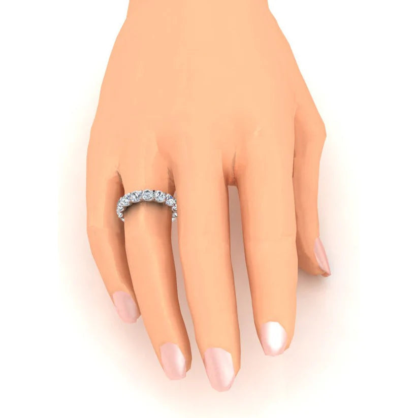 Funkelnder Runder Natürliche Diamant Eternity Band 4.2 mm 4.80 Karat