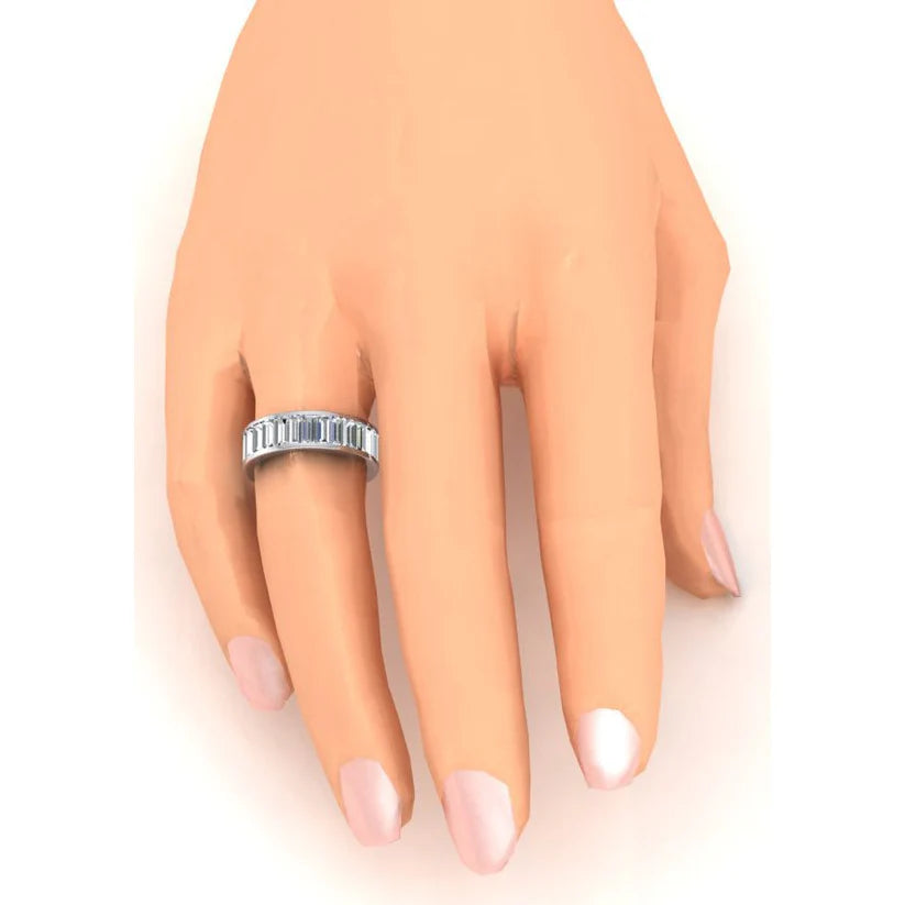 Baguette Schliff Natürliche Diamant Ewigkeit Band Gold 6 Karat