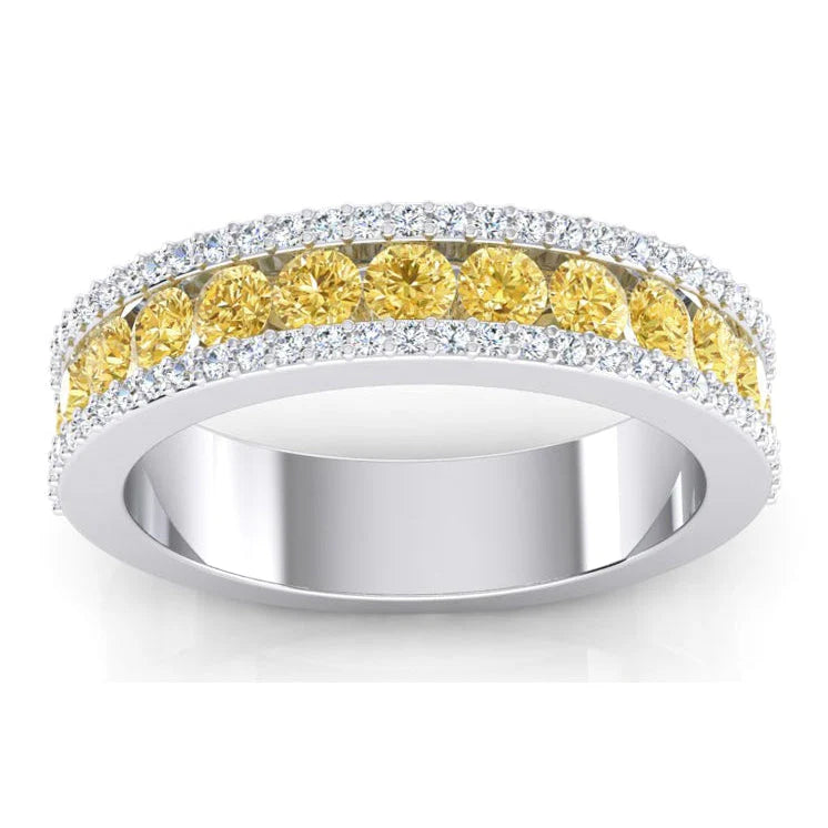 2 Karat Halbe Ewigkeit Gelbe Kanarische Und Weiße Echte Diamant Gold