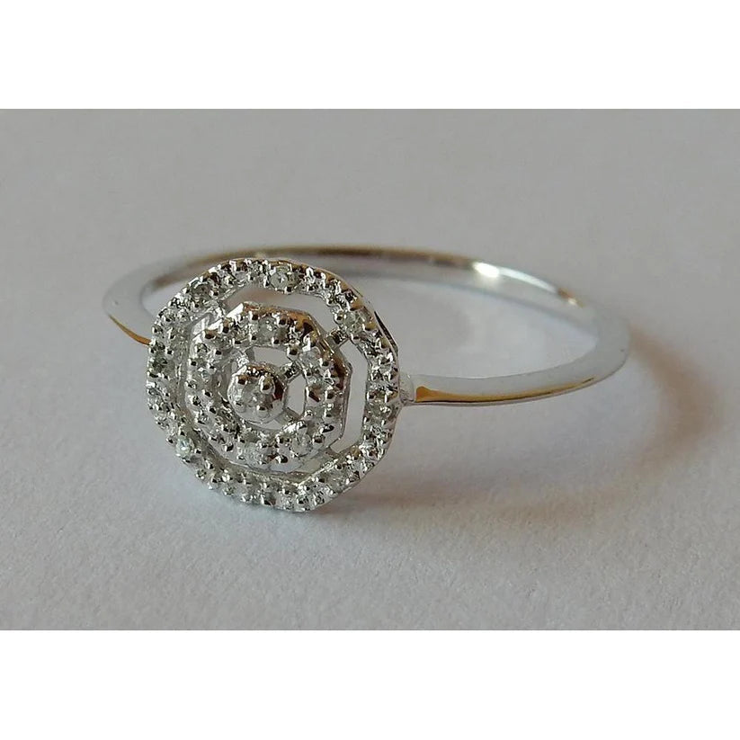 0.50 Karat Echt Diamantring Doppel Halo Stil 14K