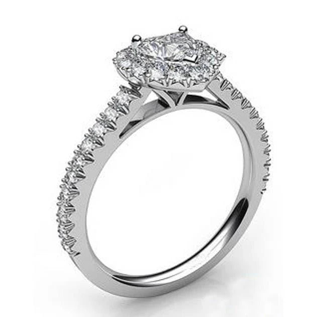 6,25 Karat Herzschliff Mit Akzentuiertem Echte Diamantring Halo-Schmuck