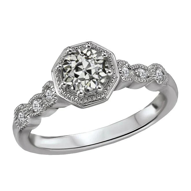 Old Miner Natürliche Diamond Ring Vintage Style 8 Krappen Set 14K Gold 2.50 Karat