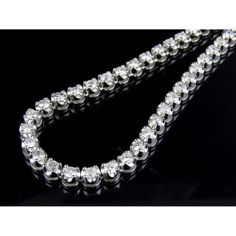 13 Karat Weißgold-Echte Diamant-Tennis-Halskette Edler Schmuck