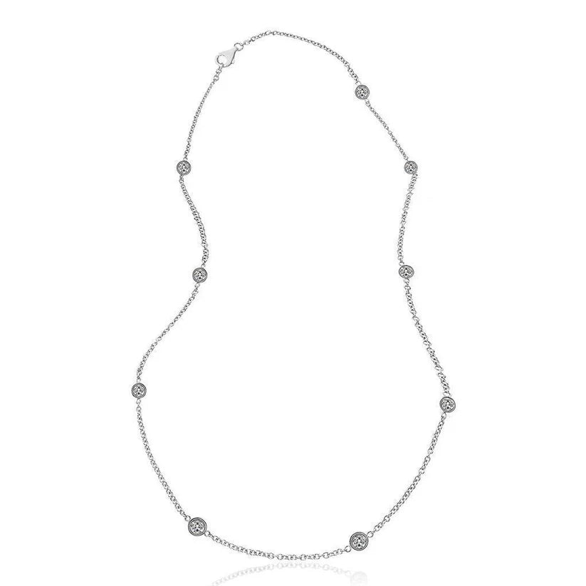 Echt Diamants By Yard Halskette Lünette Milli Körnung 46 Cm 5.50 Karat