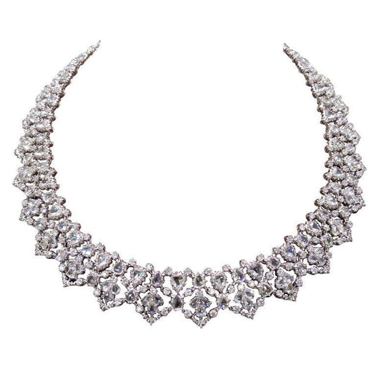 Echte Weißgold 14K Damen Halskette Funkelnd F Vvs1 37 Kt Diamanten