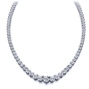 Weißgold 14K Brillantschliff 16.00 Karat Diamanten Halskette