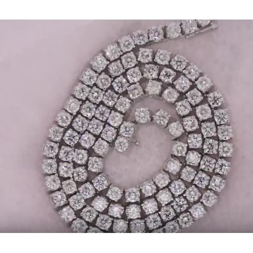 32 Karat Echte Diamanten Herren Tennis Halskette 81 Cm Weißgold 14K