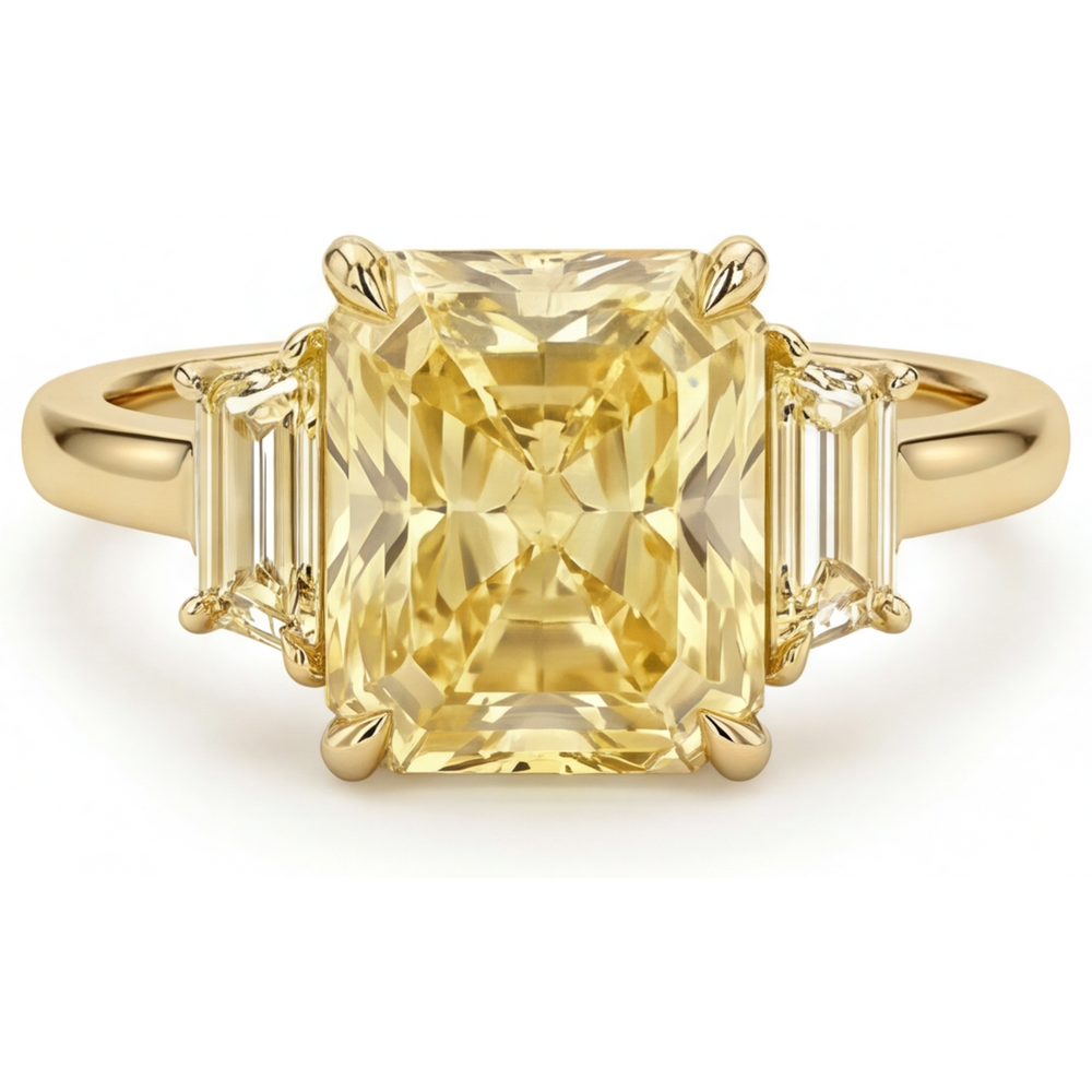 Statement-Ring 14 Karat Gelbgold mit Kanariengelber Diamant – Hauptansicht