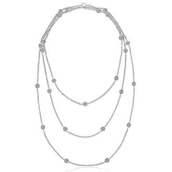 Dreifache Kette 46 cm Yard Of 8.75 Ct Echt Diamants Halskette