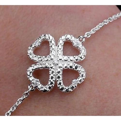 Frauen Natürliche Diamant Armband 2 Karat Herzform Schmuck Neu