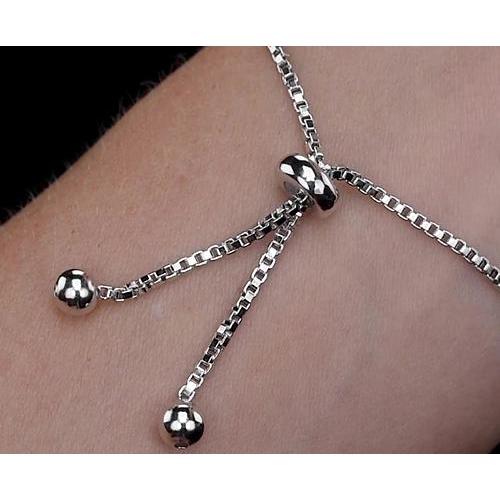 Rundes Natürliche Diamantarmband 3 Karat Krappen Set Weißgold Schmuck 14K Neu