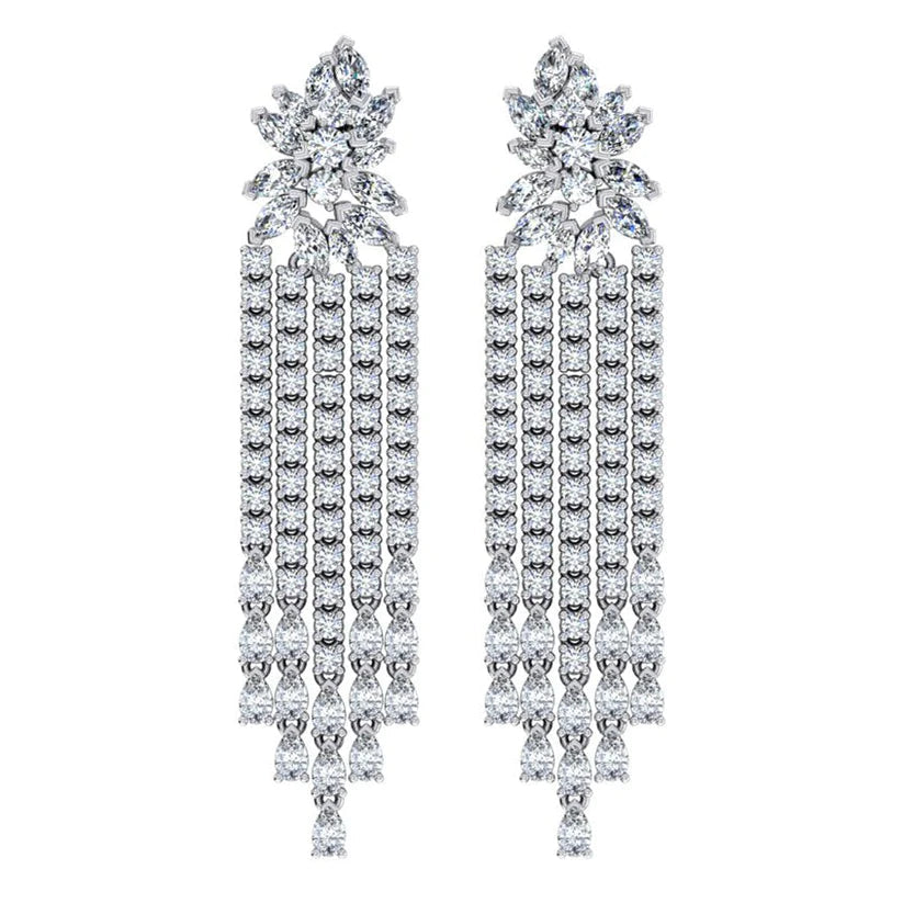 Zoll Kronleuchter Ohrringe Echt Diamanten