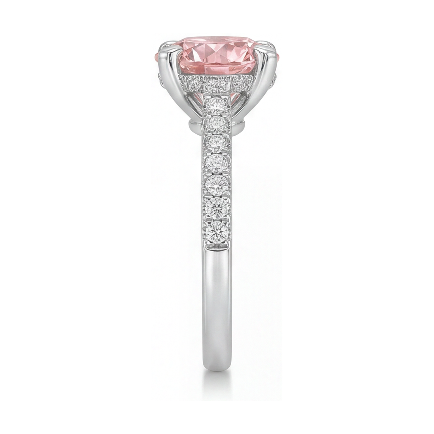Ring mit natürlichem rosa Diamanten, 1,39 Karat, rund