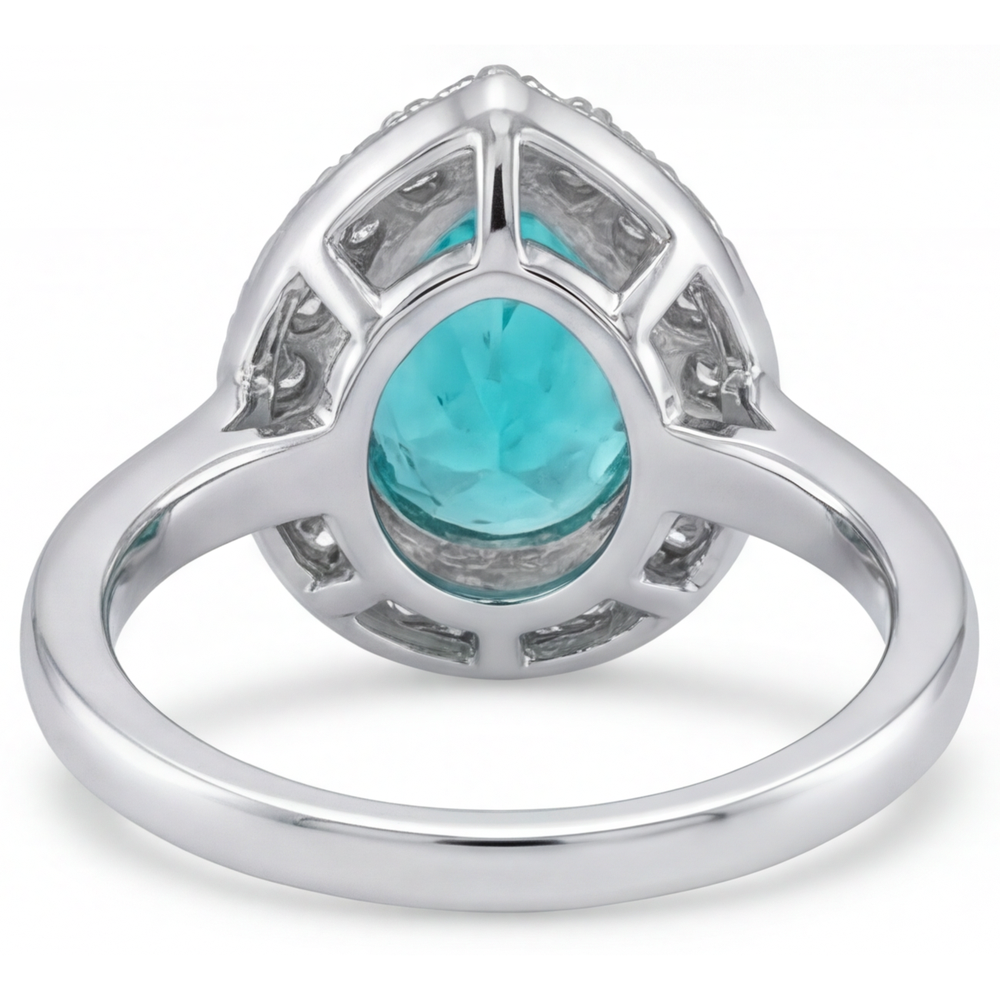 Luxuriöser Halo-Ring 5 Karat – Profilansicht