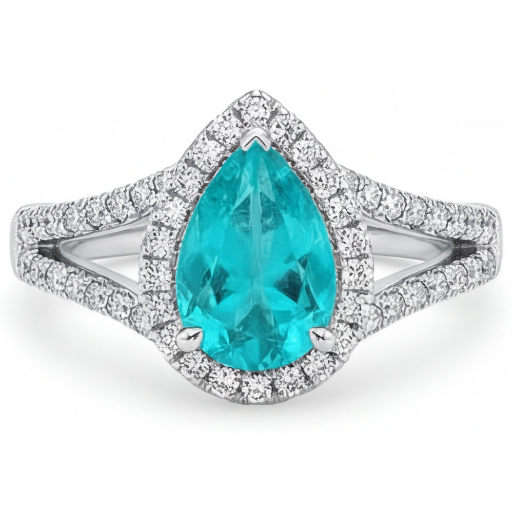 Eleganter Halo-Verlobungsring 3 Karat – Hauptansicht