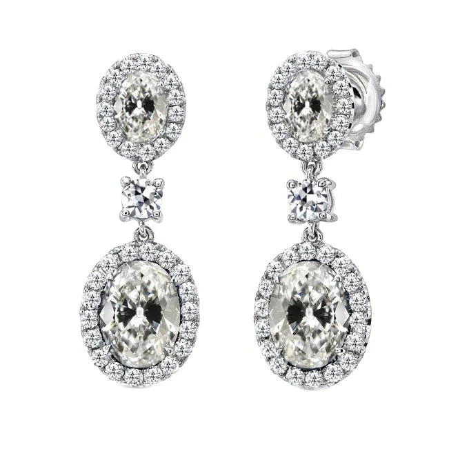 echter round diamant 7.50Karat ohrring Vorderansicht