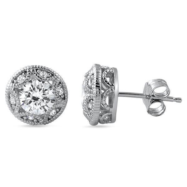 1.20 Karat Damen Natürliche Ohrstecker Weißgold 14K