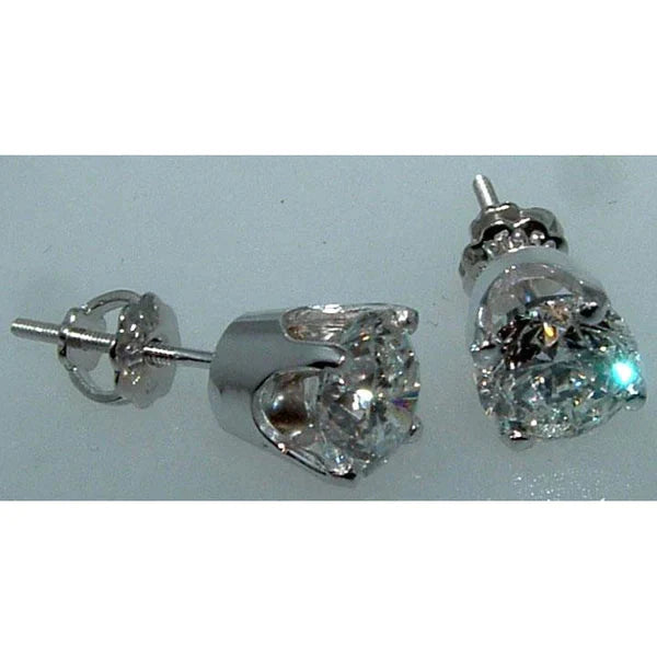 2 Karat Natürliche Diamant-Ohrstecker Kronenfassung Damens Runde