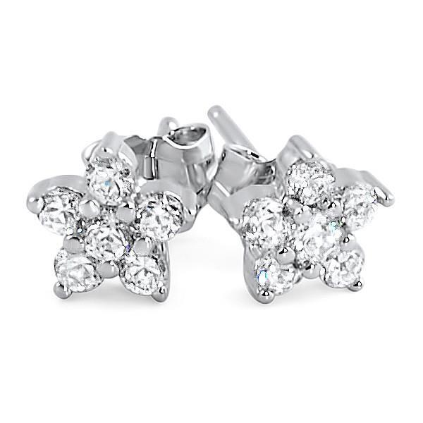 3.00 Karat Ohrstecker Natürliche Diamant-Ohrring funkelnder Rundschliff 14K Weißgold