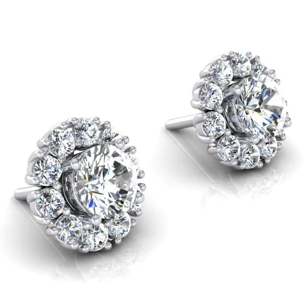 Damen Echte Diamant Ohrstecker Mit
