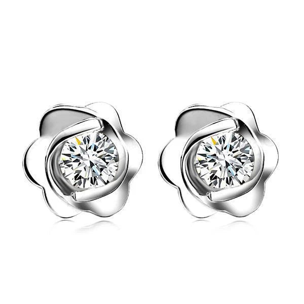 Echt Diamant Ohrstecker Fein 1.05 Karat Damen Weißgold 14K