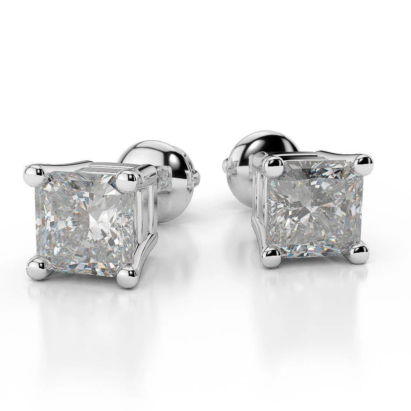 Radiant Cut 4.00 Ct Echte Diamanten Damen Ohrstecker Weißgold 14K