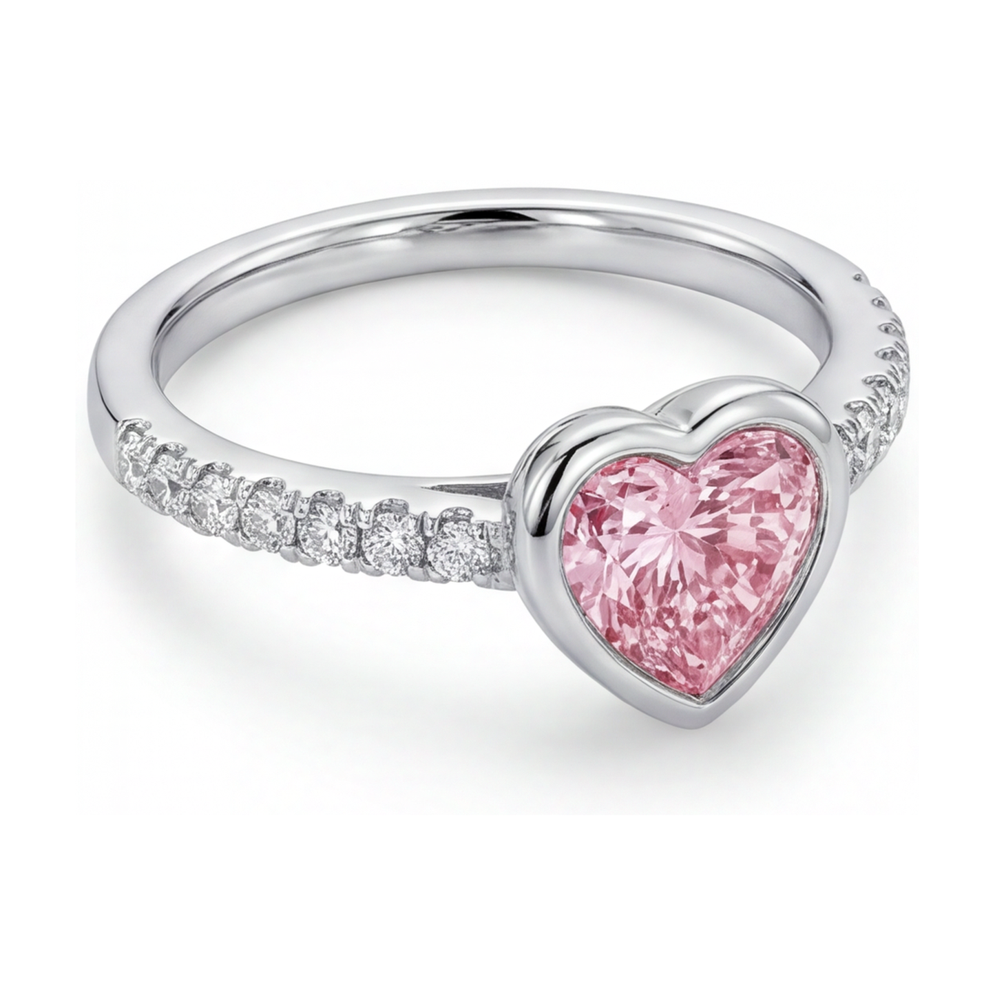 Rosa Diamantring 2,35 Karat Herzschliff