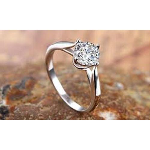 1.50 Karat Solitär-Echte Diamant-Verlobungsring Weißgold 14K