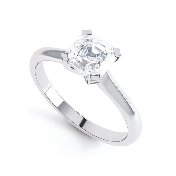 1.50 Kt Solitär Asscher Natürliche Diamant-Verlobungsring Weißgold 14K