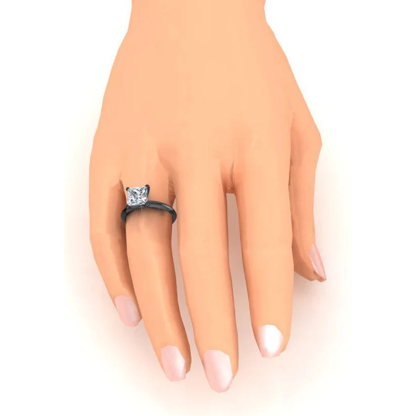 Prinzessinnen-Echte Diamant-Solitärrin