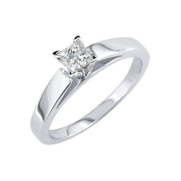 Prinzessinnenschnitt 1.10 Ct Echte Diamant-Verlobungs-Solitärring Weißgold 14K