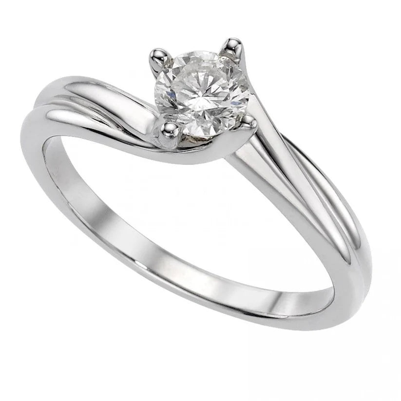 Rundschliff 2 Karat Natürliche Diamant-Verlobungs-Solitärring Weißgold 14K